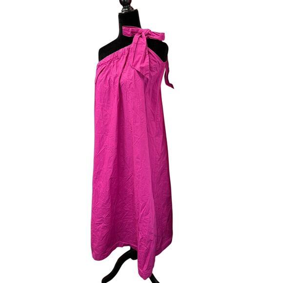 Mango Fuchsia One-Shoulder Cotton Maxi Dress Size Small – Fits S/M - Picture 6 of 14